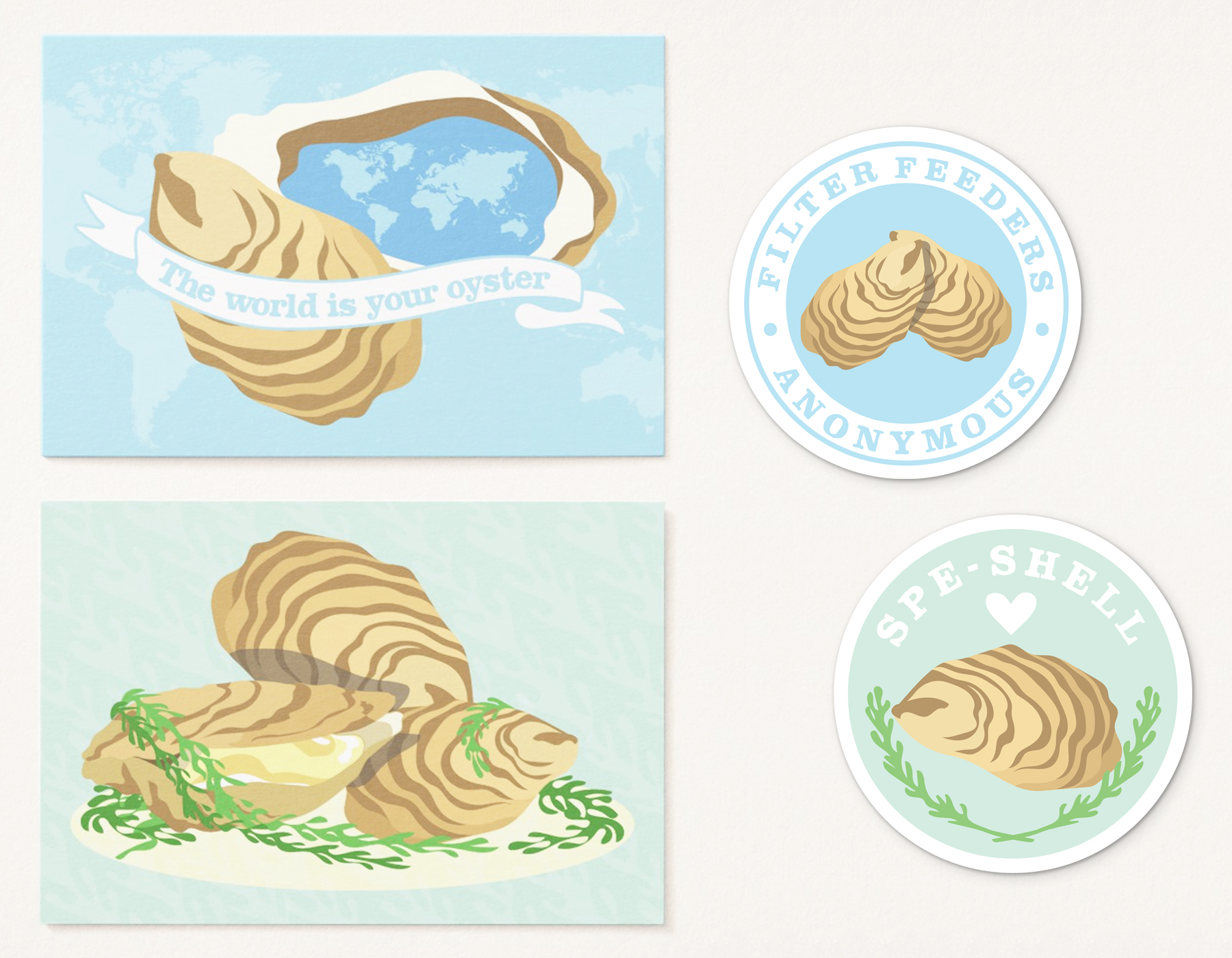 Postcards and Stickers mockup